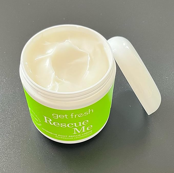 Get Fresh Rescue Me - Intensive Foot Cream for Dry Skin, Cracked Heels, and Calluses, with Shea Butter, Aloe, and Lemongrass, 170g