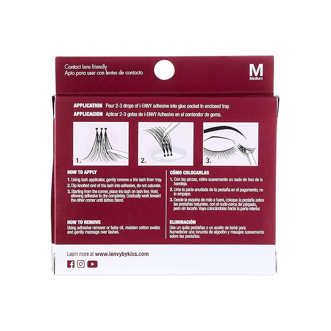 i-ENVY by KISS Trio Lash Classic Medium 30 Lashes (Pack of 6) Natural Style 3X Faster Easier Application