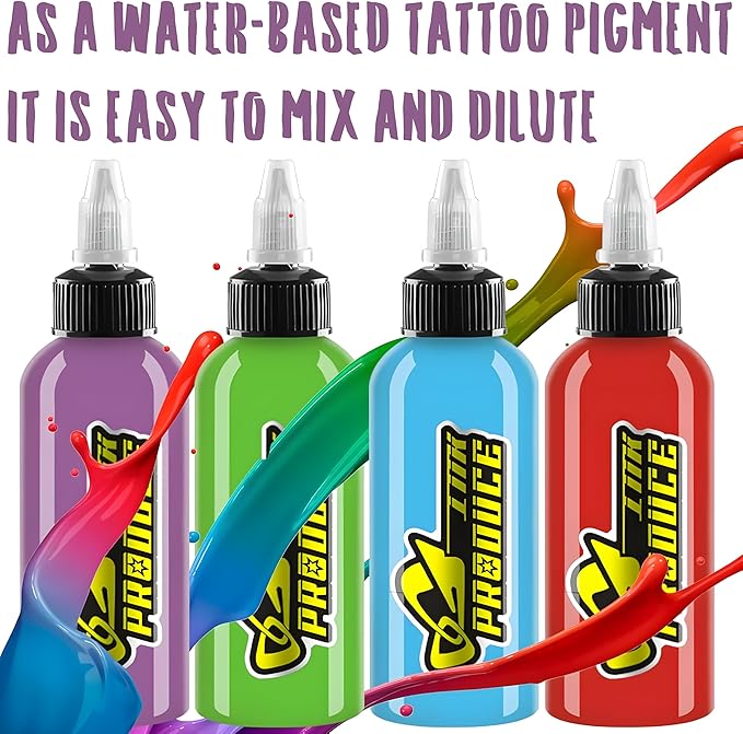 BaodeLi Professional Tattoo Ink Color Set 14 Colors with 30 ml 1/2oz per Bottle Tattoo Ink Set for Tattoo Artist and Beginners Tattoo Supplies