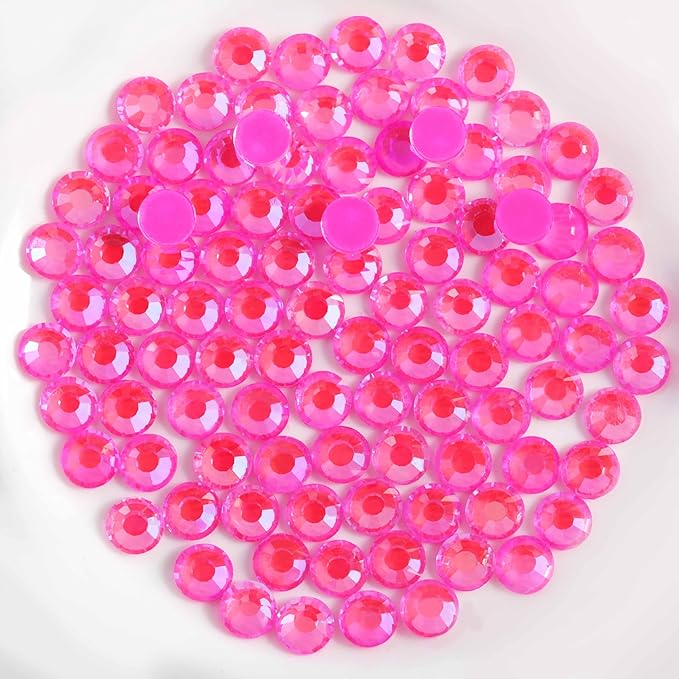 Beadsland 1440pcs Flat Back Crystal Rhinestones Round Gems for Nail Art and Craft Glue Fix, Luminous Rose, SS16,3.8-4.0mm