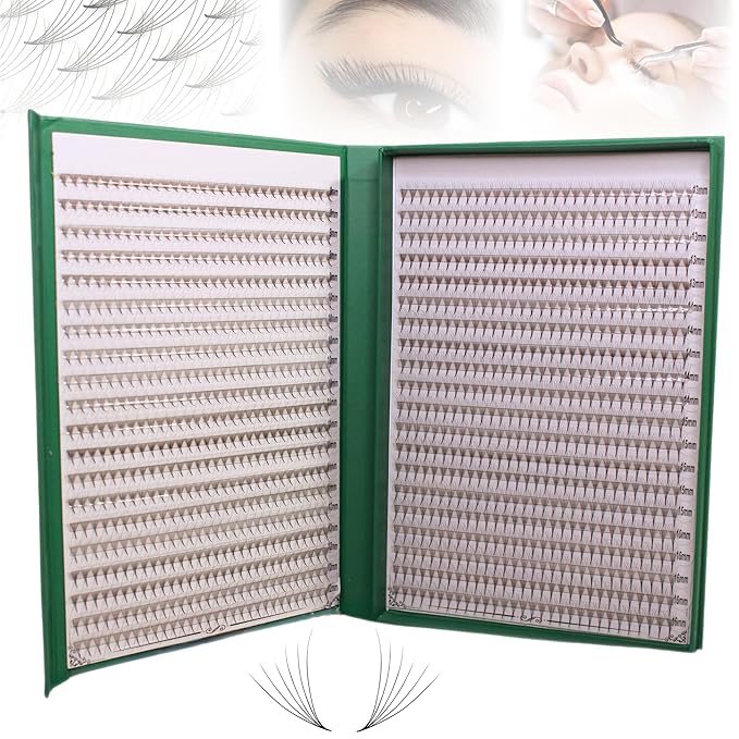 Promade XXL Box - 1200 FANS | Pinneacle Premade Volume Fans For Eyelash Extensions | 8 sizes-in-1 Box | 9mm-16mm | C, CC, D & L curl | 0.07 | 6D Volume (C curl)
