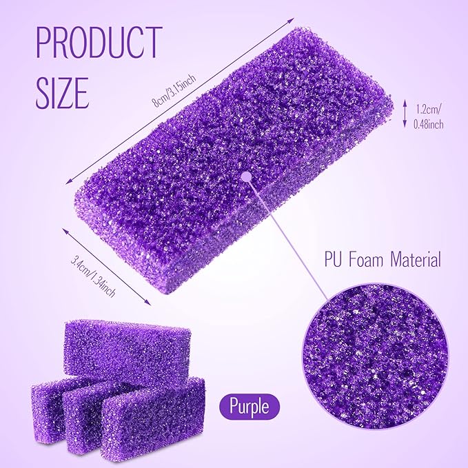 Batiyeer 600 Pcs Pumice Stone Bulk for Feet Scrubber Dead Skin Disposable Pedicure Pumice Stone Foot Shower Scrubber for Heel Cuticle Callus Remover Bath Spa,3.15 x 1.34 x 0.47 Inch(Purple)