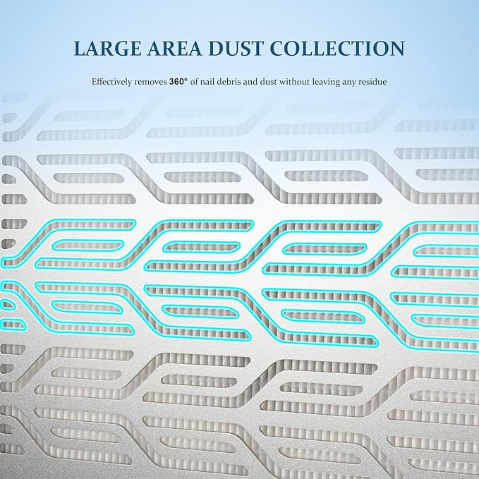 600Pa Powerful Acrylic Nail Dust Collector with Reusable Filter, 1500mAh Vacuum Fan Dust Collector, Electric Nail Dust Collector for Acrylic Nail Polishing, Low Noise, Nail Tech Salon, Home