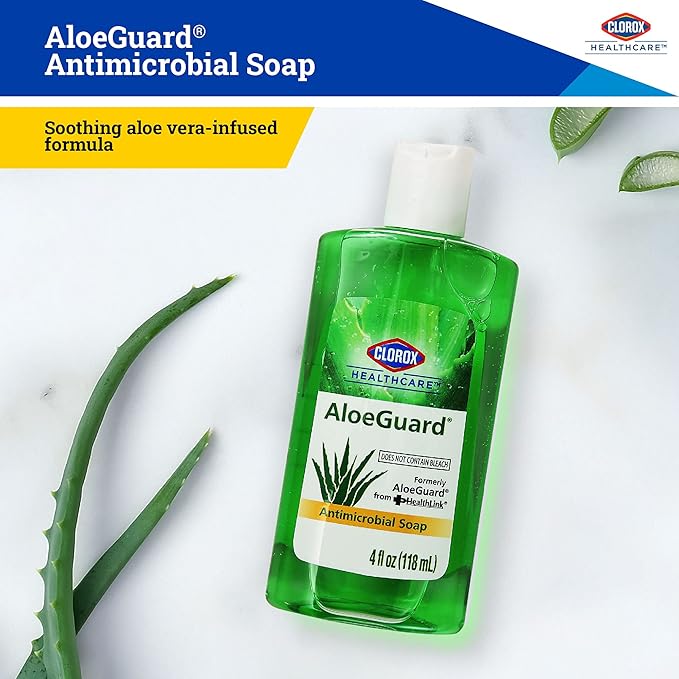 Clorox Healthcare AloeGuard Soap 4 Ounces Mini Hand Soap for Clean Hands on the Go, Aloe Vera Infused Hand Soap for Everyday Use to Keep Hands Clean, 4 oz Handsoap