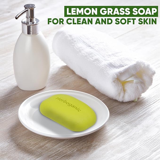 Lemongrass Herbal Soap | Pack of 6 of 5oz soap Bar | Ideal for Men and Women, Soothing and Nourishing Soap for Moisturization