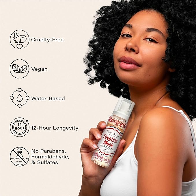 Tom's River Fine Fragrance Body & Hair Mist | Egyptian Musk Scent (Pack of 3) | For Daily Use | Travel-Friendly | 2 fl oz/ 60ml per Bottle