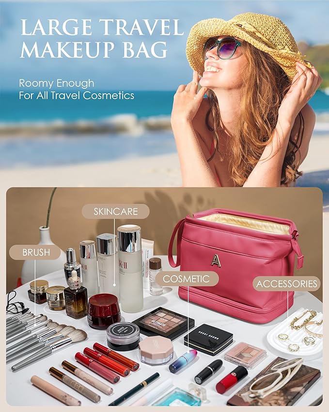 Womens Gifts Ideas, Makeup Bag for Women, Bridesmaid Engagement Gift for Her Travel Toiletry Bag Make Up Bag Pouch for Purse Bridal Shower Gifts for Engagement Wedding Bridesmaids Gift