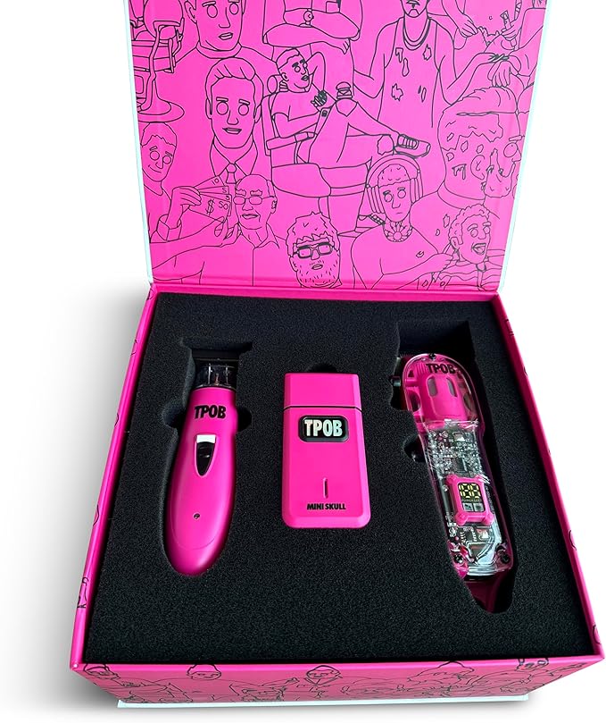 TPOB Slime 2 Candy Pink Clipper Trimmer Shaver Set Barber Hair Clippers in Matte Pink with Taper Blade