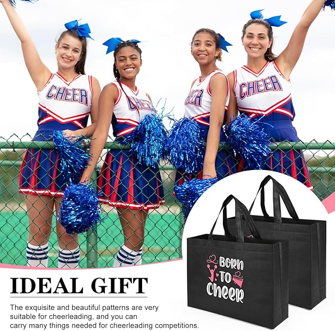 Olgaa 48 PCS Cheerleader Gifts: 24 PCS Cheer Bags & 24 Black Cheer Keychains