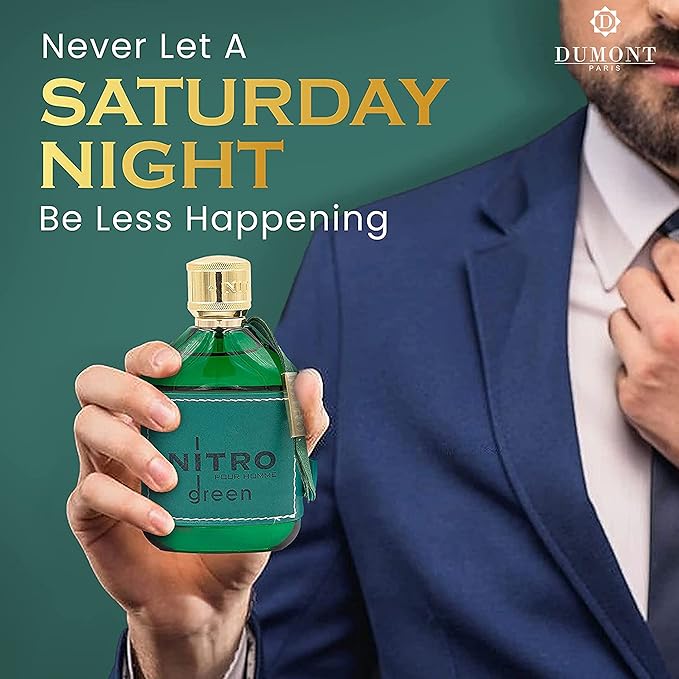 Nitro Green - Eau De Parfum - 3.4oz - Luxury Perfume for Men - Woody, Floral, Fruity & Masculine Fragrance - Long Lasting Cologne Mist & Body Spray - for Him