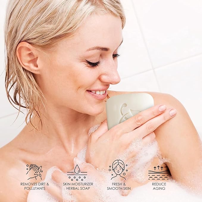 Coconut Herbal Soap | Pack of 6 of 5oz soap Bar | Ideal for Men and Women, Soothing and Nourishing Soap for Moisturization