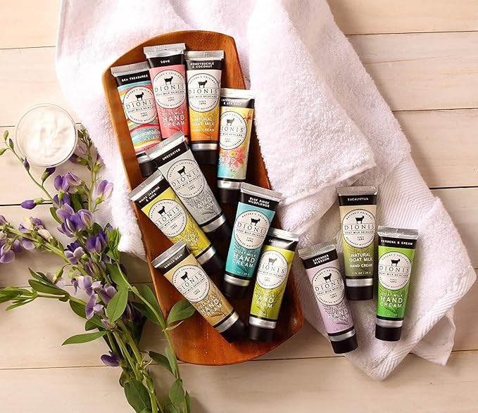 Dionis - Goat Milk Skincare Vanilla Bean Scented Hand Cream (1 oz) - Set of 6 - Made in the USA - Cruelty-free and Paraben-free