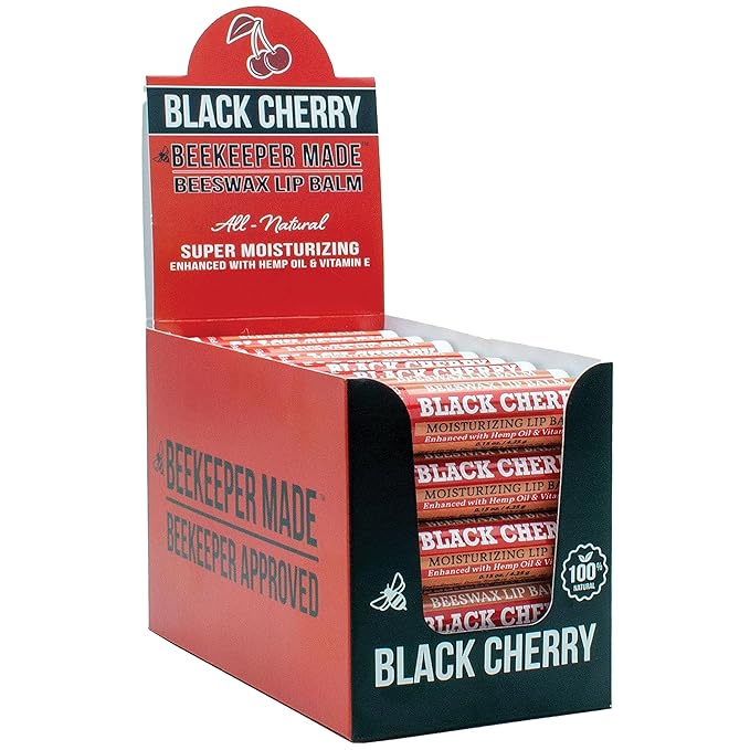 Beeswax Bulk Cherry Lip Balm, 40 Count | For Men, Women, and Children. Great for Gifts, Showers, & More