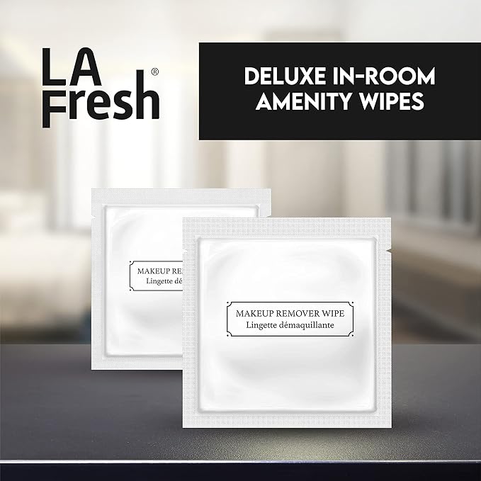 La Fresh Hotel Premium Paraben-Free Makeup Remover Wipes - White, Light Flora Scent 8x6" Wet Wipes - 50 Wipes, Travel Essentials
