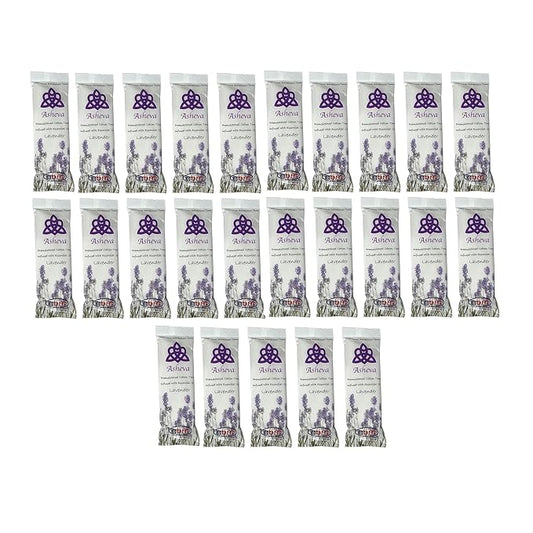 Asheva 8" x 9" Individually Wrapped Oshibori Disposable Towels - Luxurious Moist Cotton Hot/Cold Refreshment Towel - Lavender, Lemon, or Tea Tree Scents - Perfect for Spa, Travel, Dining & Events