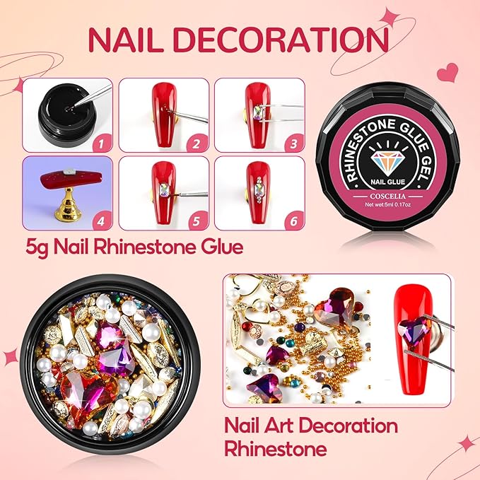 39PCS Gel Nail Polish Kit with U V Light 20 Colors Gel Nail Kit Glitter Nude Pink Red Blue 36W Nail Lamp Base Top Coat Nail Art Rhinestones Manicure Tools Starter Kit