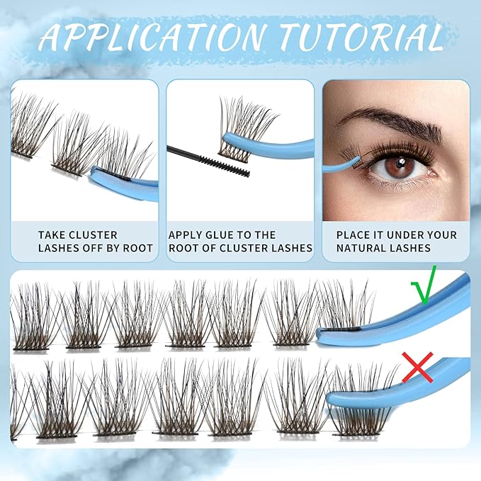 Colored Brown Lash Clusters 84 Pcs Cluster Lashes Brown Eyelash Clusters DIY Cluster Eyelash Extensions Lashes Natural Look Individual Lashes Soft and Comfortable(Sunny,C-8-16mix)