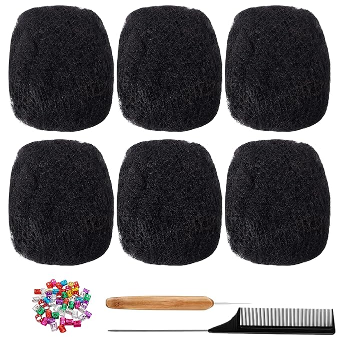 Afro Kinkys Bulk Human Hair for Dreadlock Extensions,Repair Locs, Twists and Braids, 180 Gram Each Package 100% Human Hair Afro Kinky Bulk Can be Dyed and Bleached (Natural Black, 8inch)