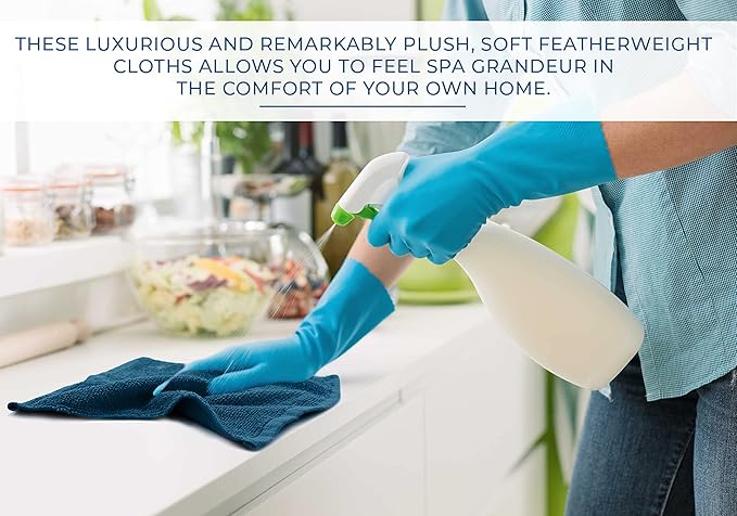 DAN RIVER 100% Cotton Washcloths 24 Pack Premium Quality Face and Body Cloth, Quick Dry Essential Towels for Bathroom, Hand, Kitchen & Cleaning, Baby Washcloths | 12X12 in | 400 GSM | Opal Blue