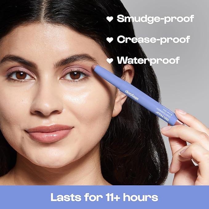 ALLEYOOP 11th Hour Waterproof Cream Eyeshadow Stick – Long-Lasting Eye Shadow Pencil & Eyeliner, Cream to Powder Stick & Highlighter – Smudge-Proof Eyeshadow Matte, Making Mauve Matte