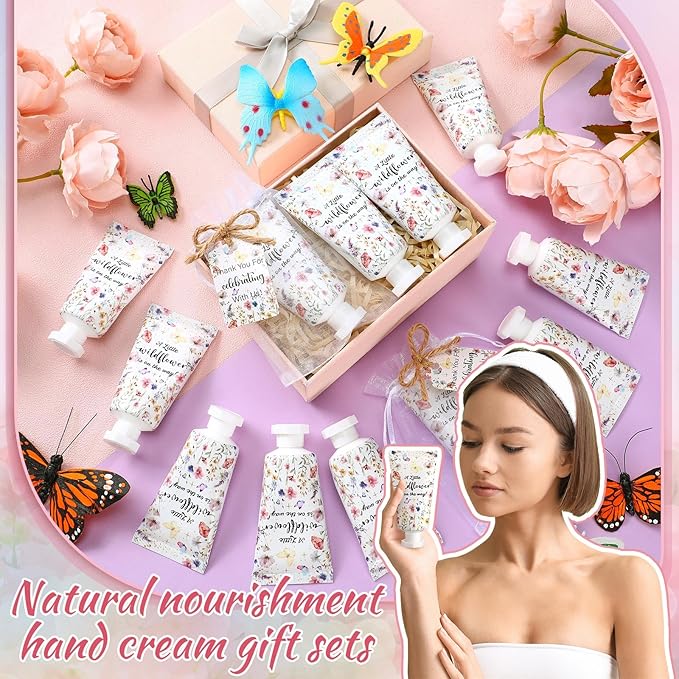 48 Sets Wildflower Baby Shower Hand Cream Gifts Baby Shower Hand Cream Party Favors for Guests Wildflower Gift Bulk Travel Size Lotion Set for Guest