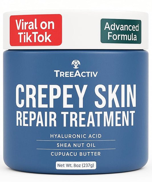 TreeActiv Crepey Skin Repair Treatment Original Formula, 8 fl oz, Firming Cream For Face & Neck, Skin Firming Lotion with Hyaluronic Acid, Crepey Treatment to Address Dry Crepe