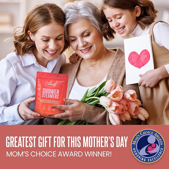 Cleverfy Shower Steamers Aromatherapy for Women and Men – Mothers Day Gifts for Mom – Self-Care Shower Bombs for Stress Relief and Relaxation – 18 Tablets