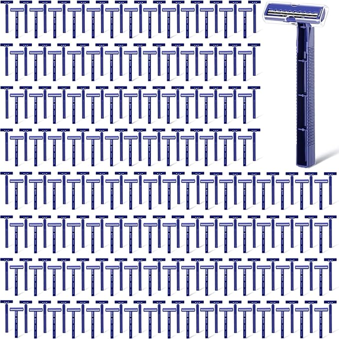 Chumia Twin Blade Razors for Men Stainless Steel Disposable Razors Men Bulk Plastic Shavers Multipurpose Portable Manual Disposable Shavers for Bathing Hotel Travel(600 Pieces)