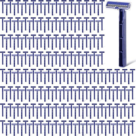 Chumia Twin Blade Razors for Men Stainless Steel Disposable Razors Men Bulk Plastic Shavers Multipurpose Portable Manual Disposable Shavers for Bathing Hotel Travel(600 Pieces)