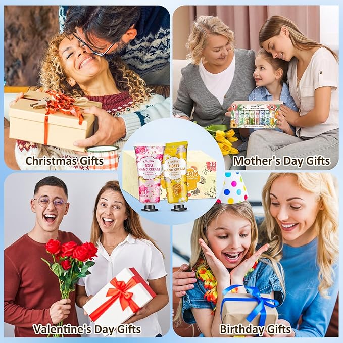 32 Pack Hand Cream Gift for Women, Bulk Hand Lotion Travel Size for Dry Cracked Hands, Mini Moisturizing Hand Cream for Mothers Day Gifts, Thank You Gifts and Teacher Appreciation Gifts