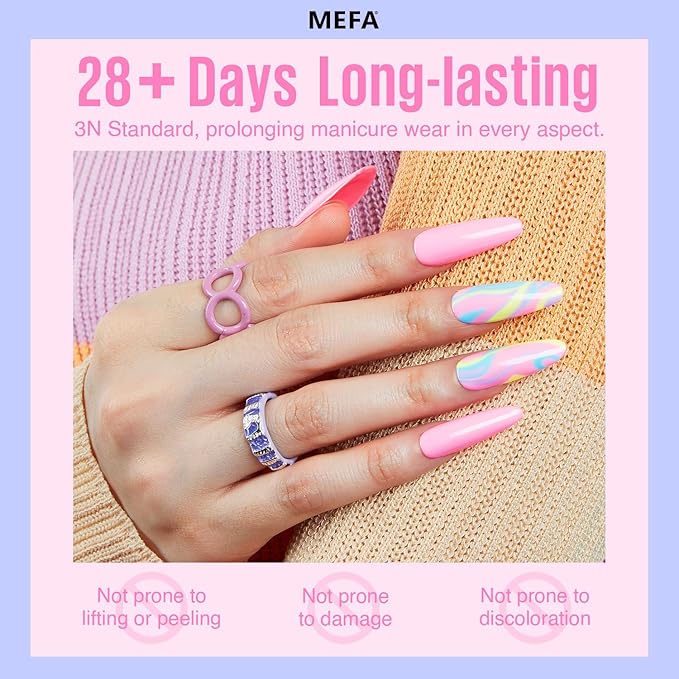 MEFA Gel Nail Polish Set, 23 Pcs Pastel Hot Pink Sage Green Blue Bright Spring Colors Gel Polish Set Macaron Colors Soak Off Nail Polish Nails Art for Women Girl DIY Salon Home Manicure Decoration