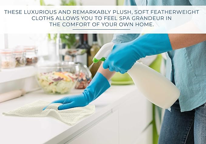 DAN RIVER 100% Cotton Washcloths 24 Pack Premium Quality Face and Body Cloth, Quick Dry Essential Towels for Bathroom, Hand, Kitchen & Cleaning, Baby Washcloths | 12X12 in | 400 GSM | Ivory