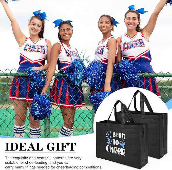 Olgaa 48 PCS Cheerleader Gifts: 24 PCS Cheer Bags & 24 Black Cheer Keychains