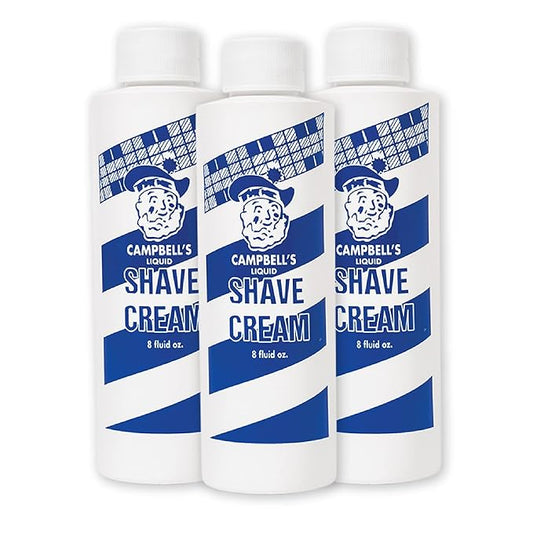 Campbell’s Liquid Shave Cream Lather, Barber Shaving Cream Lather, Professional Shaving Supplies and Products, 8 Ounces, (Pack of 3)