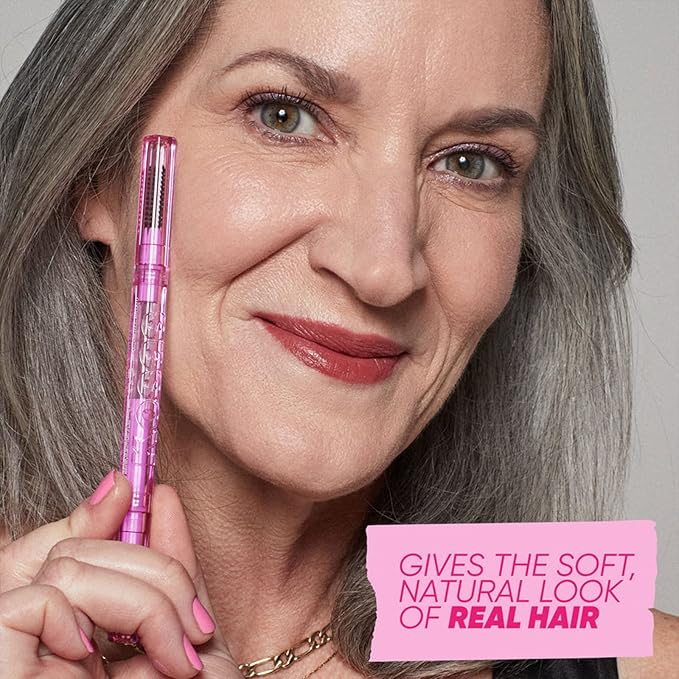 Kosas Brow Pop - Longwear Eyebrow Makeup, Dual-Sided Defining Pencil with Castor Oil for Soft, Natural Look of Real Hair -Grey