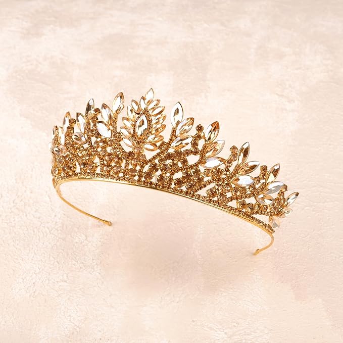 LIMELIA Women's Tiara for Henna Wedding Party|Glitter Hair Accessories for Bridal Birthday Pageant Prom Halloween Cos-play Christmas Party|Danver-Honey