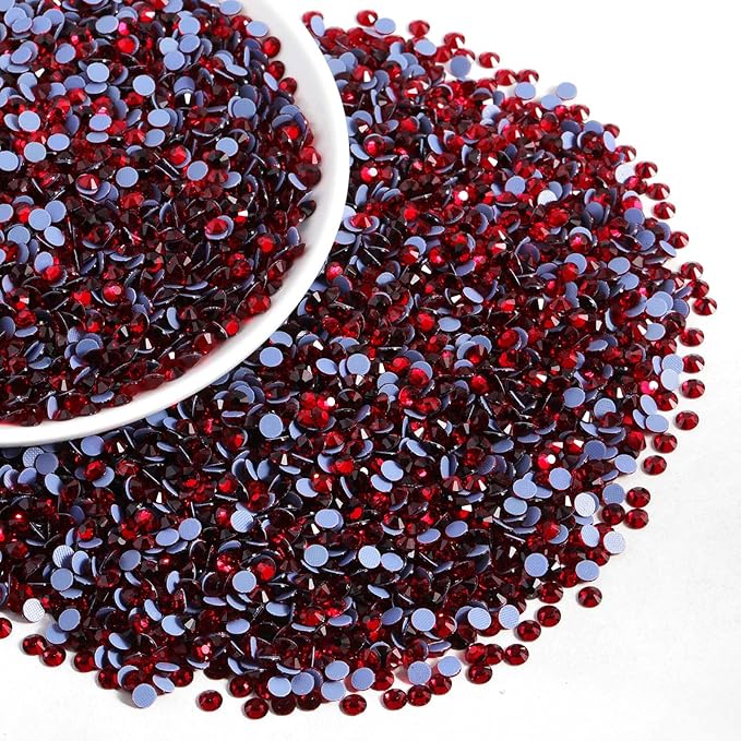 Beadsland Hotfix Rhinestones Bulk, 14400PCS Crystal Hot Fix Rhinestones for Crafts Clothes DIY Decoration, Siam, SS10, 2.7-2.9mm
