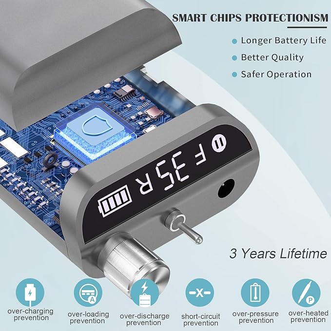 Kredioo Nail Drill, Nail Drills for Professional Acrylic Nails 35000RPM Rechargeable Portable Electric File Drill Machine with 10 Bits Set Quickly Remove Gel Polish Salon Quality Manicure-Grey