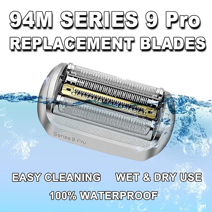 New Series 9 Pro 94M Electric Replacement Shaver Head Accessories blade Compatible with Braun Series 9 Pro Foil Shaver Replacement Heads 9290cc, 9291cc, 9370cc, 9376cc, 9293s, 9260s, 9295cc, 9385cc...