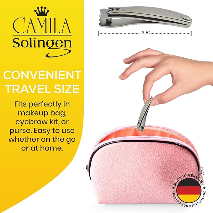 CS14 2.5" Fingernail Clipper and Toenail Clipper for Manicure and Pedicure - Professional Nail Clippers with Precision Super Sharp Blades - German Stainless Steel Cuticle Trimmer