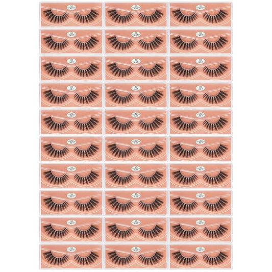 FARRED Wholesale Faux Mink Lashes 30 Pairs 3D A07 Medium Length Vegan Eyelashes Fluffy Volume Strip Lashes Bulk Fake Mixed Natural Look 3D False Eyelashes (3D A07)