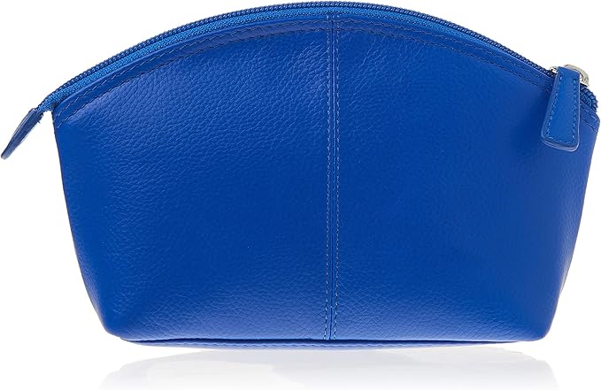 ili New York Genuine Leather Cosmetic Pouch – RFID Blocking, Leather Makeup Bag for Purse with Top Zip Closure & Interior Zip Pocket, Perfect as a Compact and Stylish Travel Cosmetic Bag