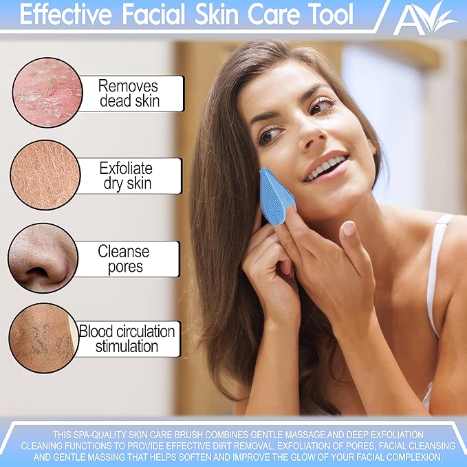 Avilana Body and Face Scrubber Combo – Includes Dual-Sided Body Scrubber and Gentle Face Scrubber – Hygienic, Long-Lasting, and Gentle for Body and Face