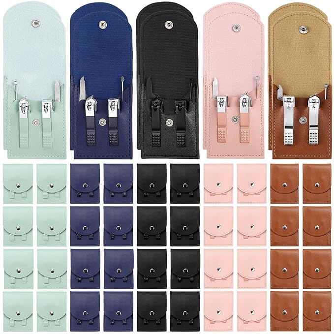 Geosar 50 Set Travel Manicure Kit Nail Clippers Pedicure Professional Nail Care Tools Stainless Steel Grooming Set with Portable Travel Case Gifts for Mother Father(Multi Colors)