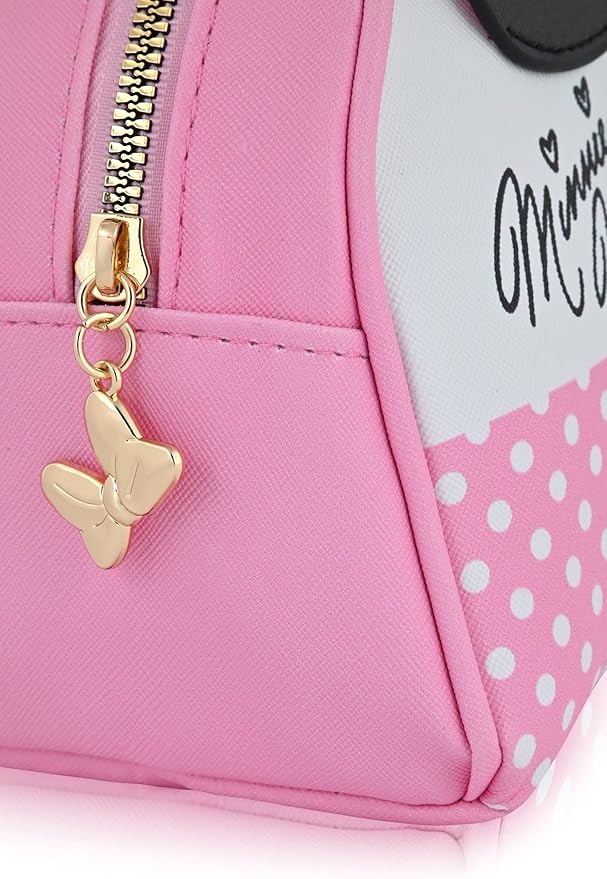 Fast Forward Disney Minnie Mouse Makeup Bag for Women | Minnie Mouse PU Leather Travel Toiletry Bag for Women | Make Up Travel Bag Cosmetic Bag Makeup Pouch
