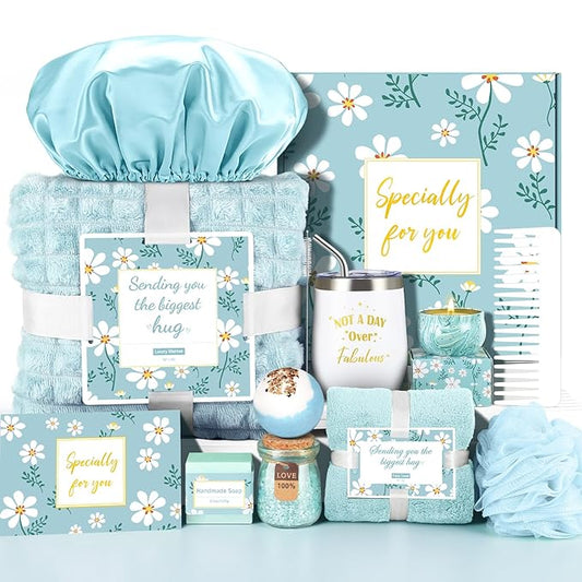Self Care Gifts for Women, Get Well Soon Gifts Basket Care Package, Birthday Gifts Box for Women, Relaxing Bath Spa Gifts Set, Thinking of You Feel Better Gift for Her Mom Best Girl Friend Sister Wife