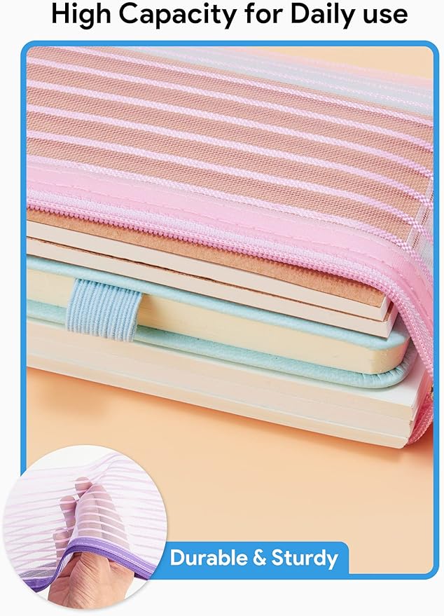 JARLINK 40 Pack 10 Colors Zipper Mesh Pouch, Storage Pencil Pouches, Multipurpose Pencil Pouch Bulk for School and Office Supplies, Cosmetics Travel Accessories, Multicolor