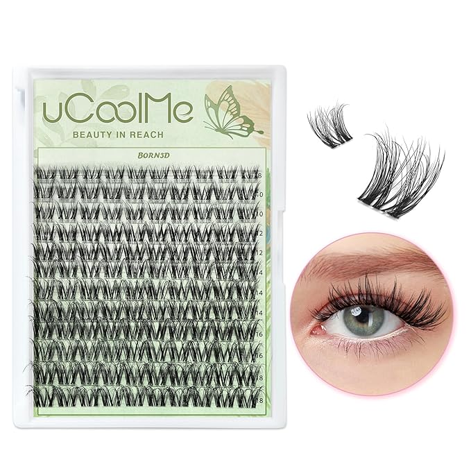 Born3D-ViVi Lash Clusters Wispy 8-18mm Eyelash Clusters Natural Lightly Fluffy D Curl - WideSpan DIY Eyelash Extensions Individual Lashes Ultra-Thin Invisible Lash Band Only Lashes