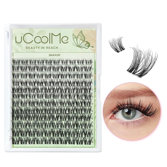 Born3D-ViVi Lash Clusters Wispy 8-18mm Eyelash Clusters Natural Lightly Fluffy D Curl - WideSpan DIY Eyelash Extensions Individual Lashes Ultra-Thin Invisible Lash Band Only Lashes