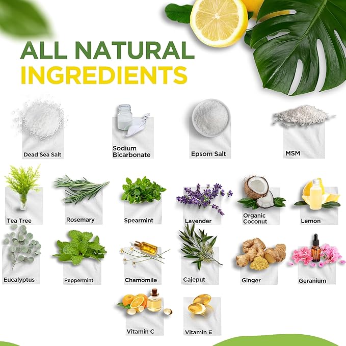 DAILY REMEDY Tea Tree Oil & Citrus Foot Soak Set, Pack of 2, for Foot Pain, Odor, Sore Feet, Athlete’s Foot, Soften Calluses - Natural Blend & Salts, Made In USA